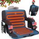 TOURIT Heated Stadium Bleacher Seats with Back Support and Cushion24Wide 3 Level Heating&6 Reclining Position Bleacher Seat ChairDual-Zone Heated Stadium Seats for Outdoor Sports (Classic Blue)