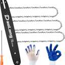 16 Inch Chainsaw Bar & Chain Combo - 3/8"LP Pitch .043" Gauge 55 Drive Links Fits MS170/MS180c/Stihl MS170 Bar/16 Chainsaw Chain - Complete Saw Chain Kit3 Chains + 1 Bar + 1 File + 1 Gloves