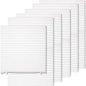 MYshade 6 Pack Temporary Light Filtering Paper Shades for Windows,Paper Pleated Blinds with Adhesive,No Tools No Drilling Free Cut Size Temporary Room Darkening Shades(White, 48" W x 72" H)