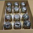 Tioncy 12 Pcs Painted Mason Jars for Table Glass Decorative Jars with 12 Light Strings for DIY Wedding Valentines Day Housewarming Home Decoration(Gold)