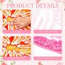 Drydiet 2 pcs 24 in Cute Hibiscus Flower Bathroom Rugs, Soft Thickened Microfiber Absorbent Quick Dry Non-Slip Bathtub Floor Mat, Machine Washable Plush(Hibiscus Flowers)