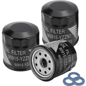 3 PCS Oil Filter 90915-YZZN1 with Drain Plug Washers Compatible with Toyota Prius 1.5L 2001-2009, Yaris 1.5L 2006-2019, Matrix 1.8L 2003-2008,Corolla 1.8L 1993-2021, Camry 2.2L 1992-2001.