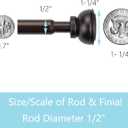 KXLife 2 Pack Spring Tension Curtain Rod, 1/2- inch Decorative Tension Drapery Rod for Window, Caf Rod Bronze, (22-36)