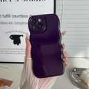 FABSPARK Phone Case for iPhone 16 Pro Case,Simple Wave Design Wavy Frame Soft Silicone Aesthetic for iPhone 16 Pro,Deep Purple