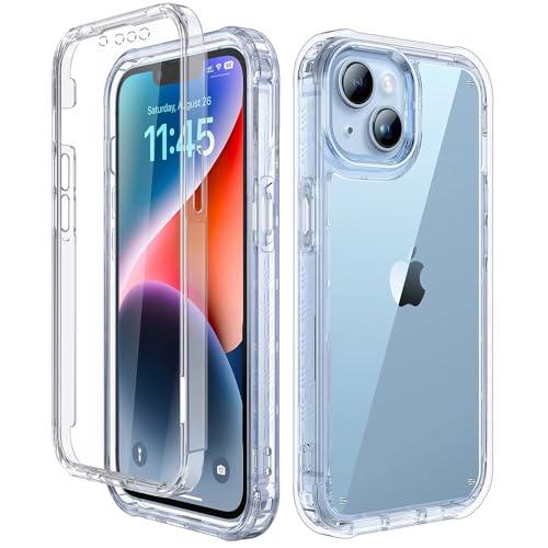 Lifedance Designed for iPhone 14 Case/iPhone 13 Case, Full-Body Rugged Protective Case with Built-in Screen Protector, 10 FT Military Grade Drop Protection Heavy Duty Shockproof Case, Clear