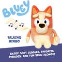 Bluey Sound Effects Talking Bingo Plush Toy, 13 Soft Bingo Toy, Interactive Stuffed Animal with 9 Different Phrases, Musical Toys for Kids