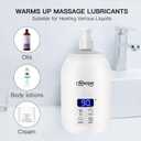 Massage Oil Warmer Bottle Professional Electric Lotion Digital Heater for SPA, Automatic Oil Warmer Heated Oil Lotion Cream for Salon, Barber Shops, Home, with Two Oil Bottle Dispenser (White)
