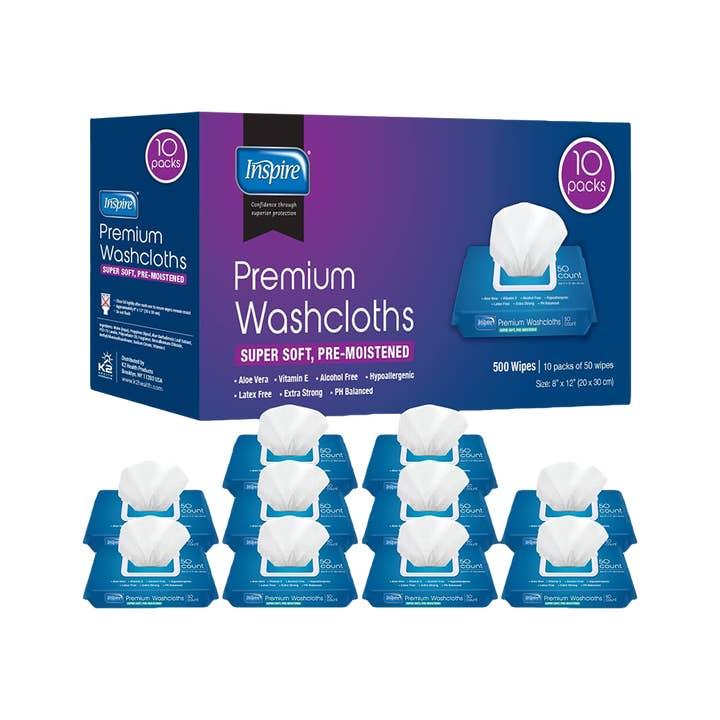Wholesale Inspire Adult Wash Cloths 500 Count