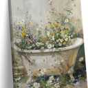 Floral Bathroom Canvas Wall Art bathroom pictures Wall Decor 16x24 Framed