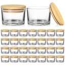 SUPMIND 30 Pack 4oz Clear Candle Jars, Small Wide Mouth Glass Empty Jars with Bamboo Lids for Making Candle, Bulk Container, Missing Items
