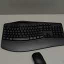 Wireless Keyboard and Mouse Combo, 2.4G Full Size Wave Keys Ergonomic Keyboard with Wrist Rest, Phone Holder, 3Level DPI Wireless Silent Mouse with 6Buttons, for Windows, Mac OS, Laptop, PC (Black)