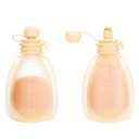 2 x Nmi Reusable Baby Silicone Food Pouches 2 Pack - Refillable Food Storage for Kids,Baby - Squeeze Pouch Washable Refill - for Yogurt Applesauce and More for Babies/Toddlers, Simple Modern up to 5oz (Orange)