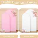 White Pink Arch Backdrop Cover Set of 2 Party Wedding Arch Covers Stretchy Backdrop 7.2FT 6FT Decorations Baby Shower Bridal Shower Photo Birthday Arch Stand Cover Spandex