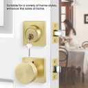 Goldenwarm 3 Pack Brushed Gold Door Knob with Deadbolt, Contemporary Gold Door Knobs Exterior with Deadbolt Zinc-Alloy Heavy Duty Brass Front Door Knob Set