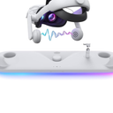 KIWI design On-Ear Audio Elite Strap with RGB Charging Dock for Quest 2 Accessories