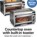 Hamilton Beach 2-in-1 Countertop Toaster Oven and Long Slot 2 Slice Toaster, 60 Minute Timer and Automatic Shut Off, Shade Selector, Stainless Steel (31156)