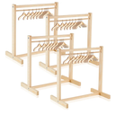 26 Pcs Wood Doll Garment Rack with Wooden Clothes Hanger Mini Wooden Girl Doll Clothes Hanger Organizer Storage Shelf for 18 Inch Girl Doll Clothes Baby Dollhouse (Color Set 1)