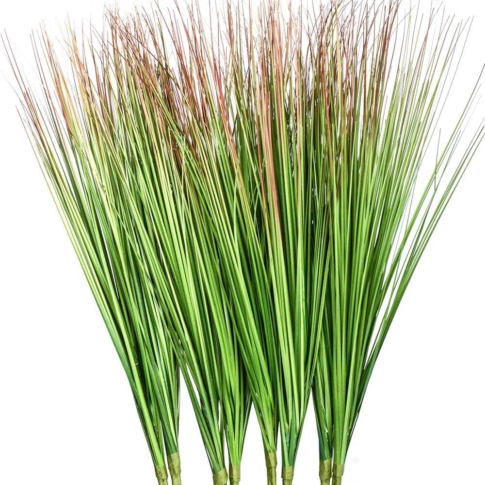 8 Bundles Artificial Plants Onion Grass 27" Wheat Grass Greenery Faux Fake Shrubs Plant