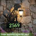 Solar House Numbers for Outside,YY Gardenia Metal Dog Address Signs for Houses with Glow in the Dark,Outdoor Decorative for Garden,Lawn,Patio,Pathway