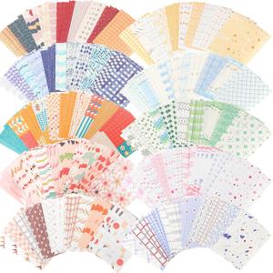 500 Sheets Vintage DIY Scrapbook Aesthetic Paper Supplies Decorative Paper Material for DIY Scrapbook Journal Photo Album Crafts(3.35 x 2.17 Inches, Stylish Style)