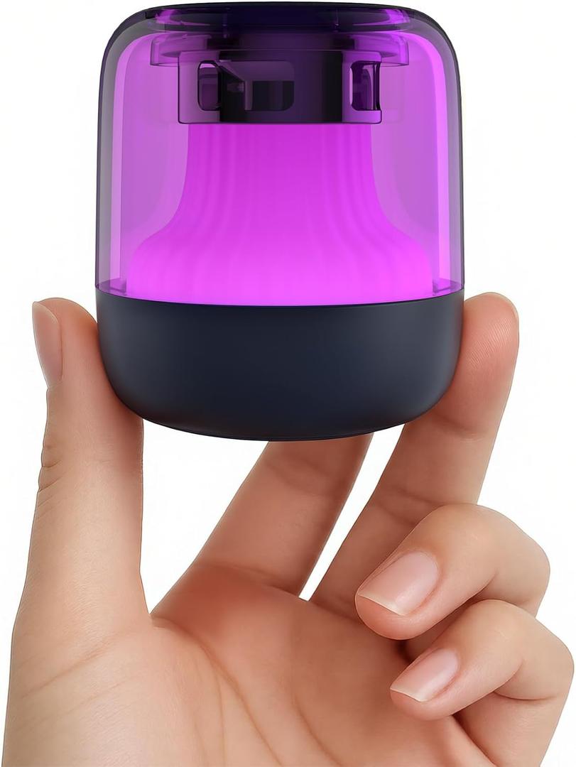 Babelio Pocket Glow White Noise Sound Machine - Upgraded 7 Color Night Lights, 20 Non-Looping Sounds, Timer & Memory Function, Portable for Adults & Babies, Black
