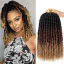 Xtrend 8 Packs Passion Twist Crochet Hair 10 Inch Pre Twisted Natural Passion Twist Hair, Pre Looped Crochet Braids Hair For Women Bohemian Synthetic Passion Braiding Hair Extension (8packs, 1B3027#)