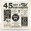 45th Birthday Gifts Birthday Throw Pillow Cover for Men Decorative Bday Party Keepsake Ideal 45 Years Old Dad Uncle Grandad Presents Decor for Home Couch 18x18 inch (45)