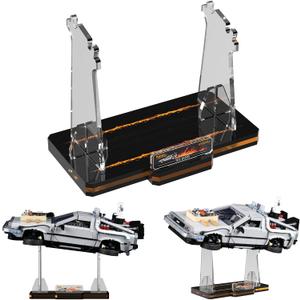 Acrylic Display Stand for (Back to The Future Time Machine Lego 10300) Car Building Block Model, Customised Collection Clear Display Riser Holder