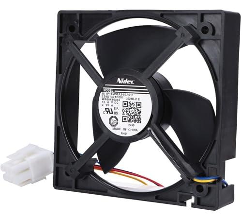 WR60X10340 Refrigerator Freezer Evaporator Fan Motor Fit for GE Refrigerator U11P14MS7A3-57A611 239D1371P001 Replaces AP6891698 PS12727431 EAP12727431 4931166 DC13.6V 0.23A Size: 4.4 x 4.4 Inch