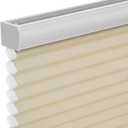 Changshade Cordless Cellular Shades, Light Filtering Honeycomb Shades for Windows, Pull Down Pleated Blinds, Easy to Install for Indoor Windows and French Doors,36" W x 72" H, Beige