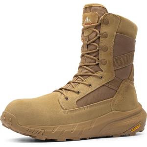 NORTIV 8 Men's 8" Composite Toe Work Boots, Lightweight Side Zipper ASTM F2412-24 & ASTM F2913-24 Safety Military Boots for All-Day Comfort, Peakforce-Nano 10