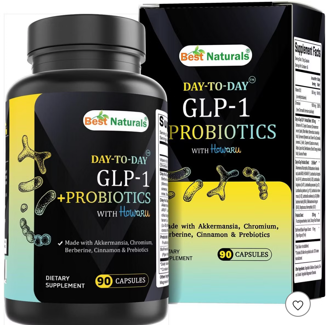 Best Naturals Day-to-Day GLP-1 + Probiotics Supplements 90 Veg Capsules - Made with Akkermansia, Chromium, Berberine, Cinnamon & Prebiotics, Best Buy 05/2028