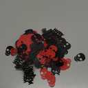 Vofrise 200PC Black and Red Skull Birthday Confetti for Tables Horror Halloween Gothic Themed Birthday Party Decorations