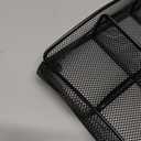 Amazon Basics Metal Mesh Desk Organizer with 6 Compartments, Anti-Slip Pen Holder Storage Tray for Office Supplies and Home, Black