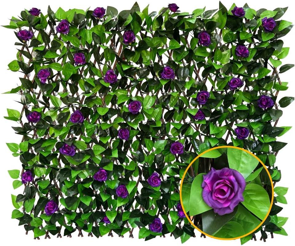 LANDGARDEN Privacy Fence Screen Artificial Leaf Faux Ivy Expandable/Stretchable Fence Cover