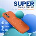 Miracase Magnetic for iPhone 17 Case, Compatible with MagSafe, Integrated Silicone Camera Control Cover, 3.0mm Thicken Shockproof Drop Protection Phone Case for 17, Orange