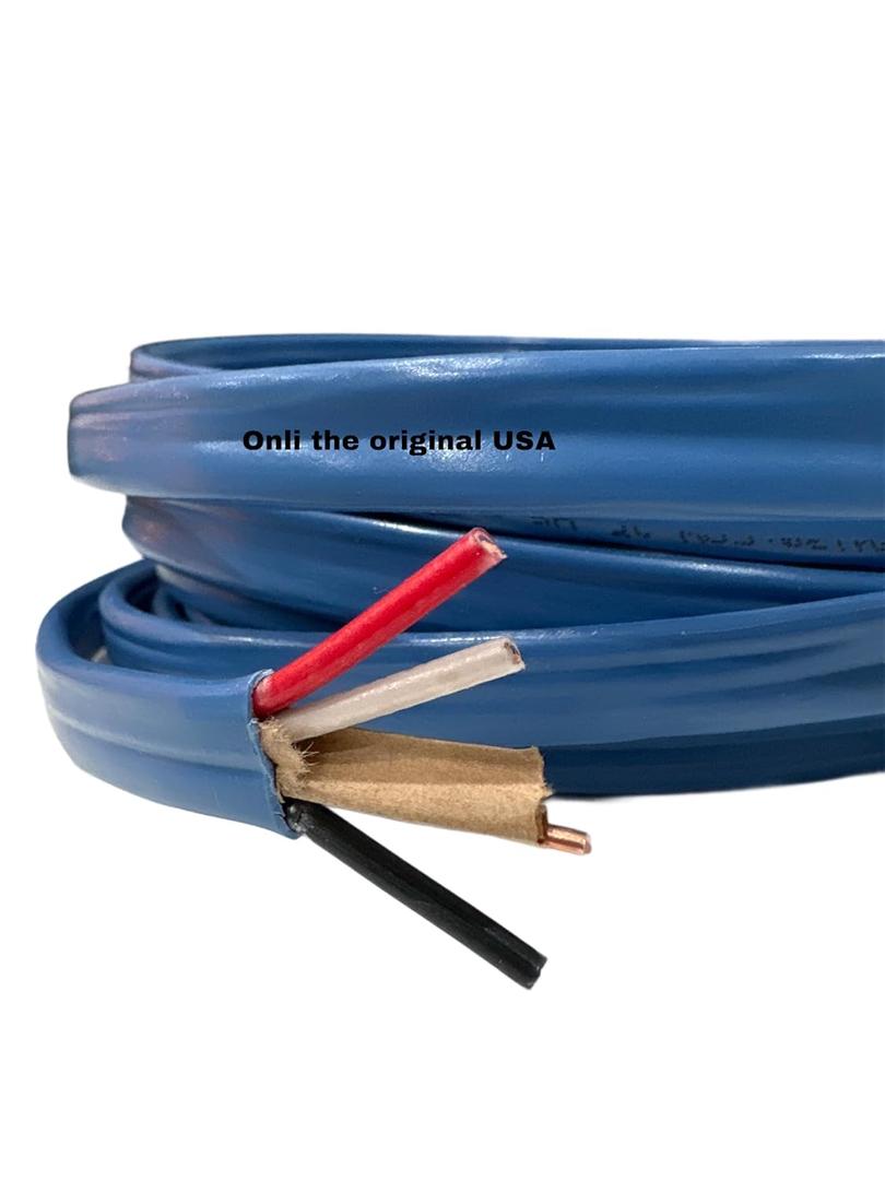 14/3 NM-B, Electrical Wire, 25ft Copper Cable Wire with Ground,Residential Indoor, Blue.