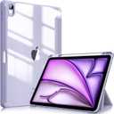 Fintie Hybrid Slim Case for iPad Air 11-inch M3 (2025) / M2 (2024), iPad Air 5th (2022) / 4th Generation (2020) 10.9 Inch - Shockproof Cover with Clear Back Shell & Pencil Holder, Lilac Purple