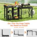 Leteuke Grill Table for Blackstone Griddle, Portable Foldable Grill Table with Storage Fits Ninja, Blackstone Griddle Stand for Outdoor Camping, Picnic, Garden, Patio, Dining, BBQ, Party