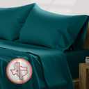 TEXAS LINEN CO. 100% Egyptian Cotton Sheets California King Size - 600 Thread Count 4 PC Luxury Sheets Cal King Size, Soft, Cooling Hotel Luxury Sheets & Pillowcases, Fits Mattress Upto 18" - Teal