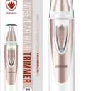 Ear and Nose Hair Trimmer Clipper - 2025 Professional Painless Eyebrow & Facial Hair Trimmer for Men Women, Battery-Operated Trimmer with IPX7 Waterproof, Dual Edge Blades for Easy Cleansing Pink