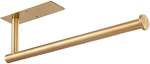 Gold Under Cabinet Paper Towel Holder - No Drill Adhesive & Wall Mount, Luxury Rust-Proof Design for Modern Kitchens