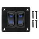 Rocker Switch Panel, 2 Gang Toggle Switch Panel 12V, Wateroproof 5Pins Boat On-Off Switch, Automotive Replacement Toggle Switches, Marine Light Switch for Marine Boats ATVs Trailers 1PCS