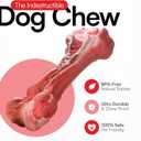 Indestructible Realistic Tough Dog Chew Toy  Natural Rubber Beef Flavor  Bone for Aggressive Chewers Long-Lasting, Teeth Cleaning, Safe & Non-Toxic (Large)