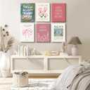 Christian Wall Art Coquette Aesthetic Decor Poster Pink Bow Canvas Wall Art Bible Verse Scripture Poster Religious Floral Prints Picture Christian Artwork for Living Room Bedroom 12x16x6 Ready to Hang