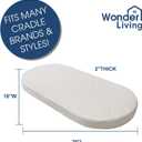 Baby Bassinet Mattress, Breathable, Hypoallergenic, Premium Foam, Non-Toxic, Oval Shaped with Removal Waterproof Cover, 18" x 29" x 2''