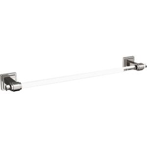 Amerock BH36063CG10 | Clear/Brushed Nickel Towel Bar | 18 in (457 mm) Towel Rack | Glacio | Bathroom Towel Holder | Bathroom Hardware | Bath Accessories