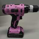 FADAKWALT Cordless Drill Set, 20V Electric Power Drill With Battery And Charger, 30N Torque, 21+1 Settings, 3/8-Inch Keyless Chuck, Driver Bits Kit, LED Light (Pink)