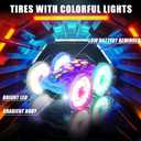 Amphibious Remote Control Car, 4WD Waterproof RC Stunt Car Toys with LED Lights, 360Rotation RC Boat Water Beach Pool Toys for Boys, Christmas Birthday Gifts Toys for Kids Ages 4-7 8-12 Year Old