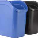 2 x Rubbermaid Undercounter Small Trash Can, 2 Pack Blue and Black for Recycling/Waste, 9.4-Gallon, Fits under Sink/Desk/Cabinet for use in Kitchen/Bathroom/Office